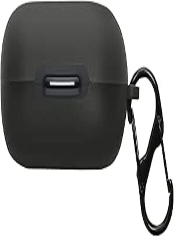 kwmobile Silicone Cover Compatible with Anker soundcore C30i - Case Cover Stick-On Skin with Clip - Black